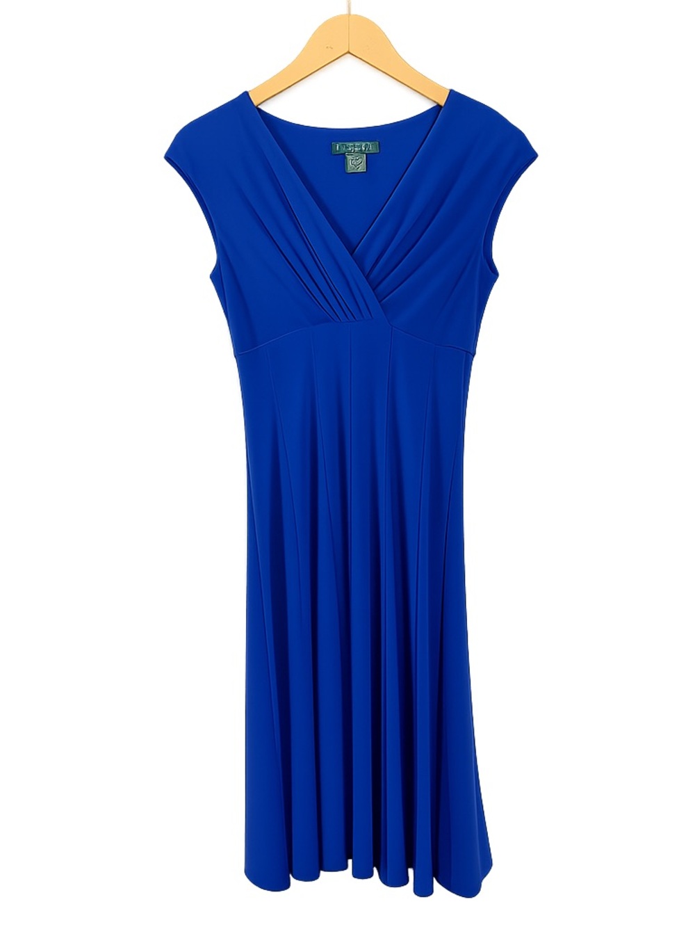 Lauren Ralph Lauren Dress 2P Royal Blue Washable A Line Stretch Swing Dress